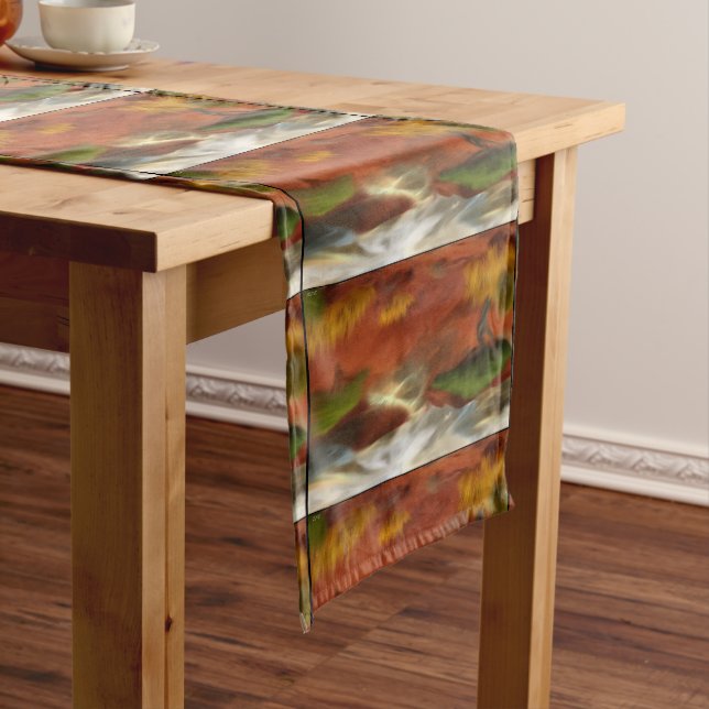Australian Outback Dawn Abstract Art Long Table Runner (In Situ)