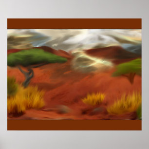 Australian Outback Dawn Abstract Art Poster