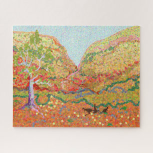 Australian outback landscape art with kangaroos jigsaw puzzle