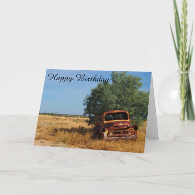 Australian outback truck blank birthday card (Front)
