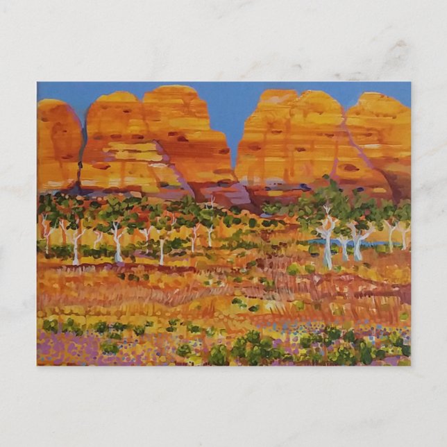 Australian Outback with wildflowers Postcard (Front)
