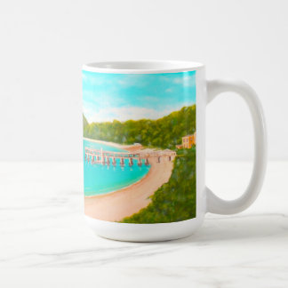 Australian Painting Blue Water Beach Pier Coffee Mug