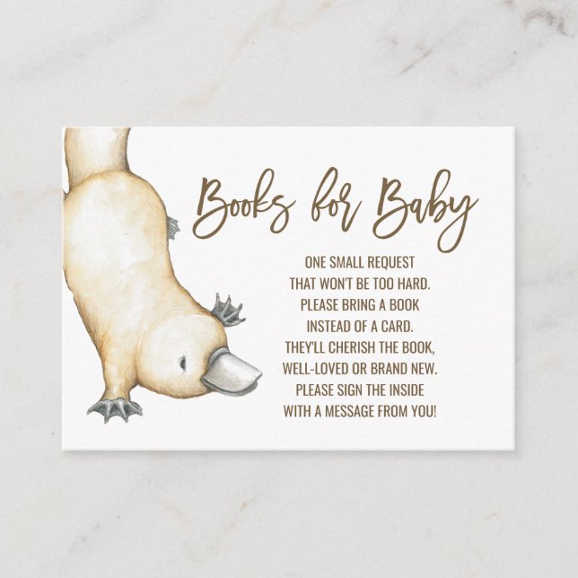 Australian Platypus Books for Baby Enclosure Card (Front)