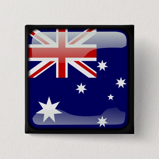 Australian polished 2 inch square button (Front)