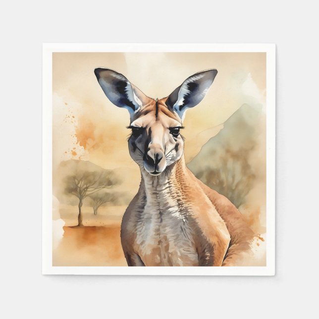 Australian Portrait Kangaroo Napkin (Front)