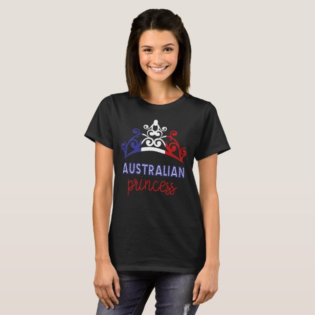 Australian Princess Tiara National Flag T-Shirt (Front Full)