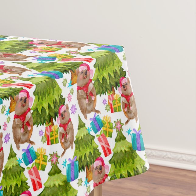 Australian Quokka Christmas  Tablecloth (In Situ)