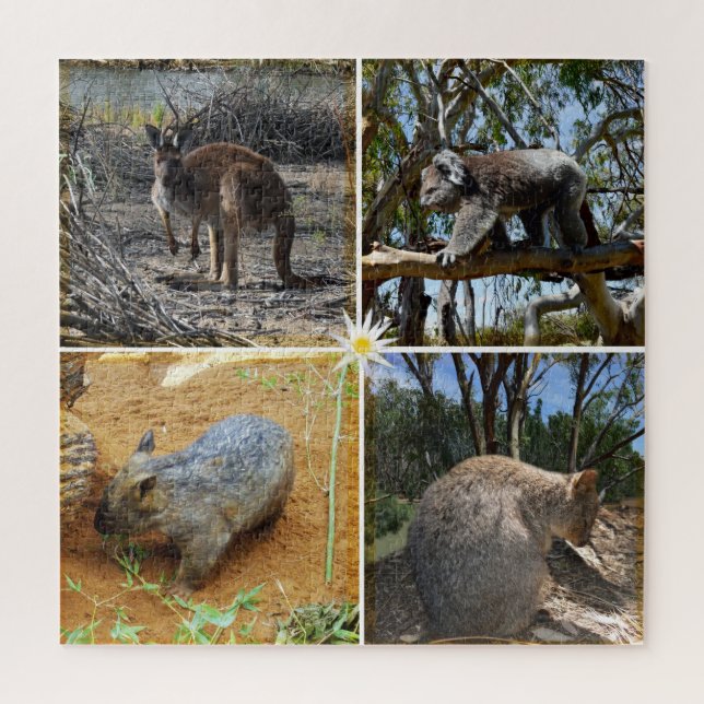 Australian Quokka, Kangaroo, Koala, Wombat, Jigsaw Puzzle (Vertical)
