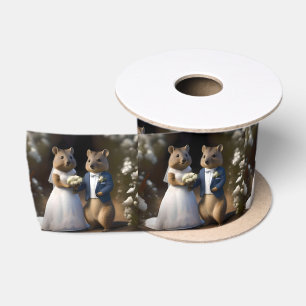 Australian Quokka Marry Me, Wedding Satin Ribbon