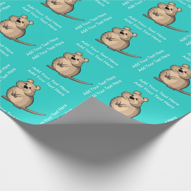 Australian Quokka Personalized Custom Colour Wrapping Paper (Corner)