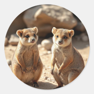 Australian Quokka Twins, Classic Round Sticker