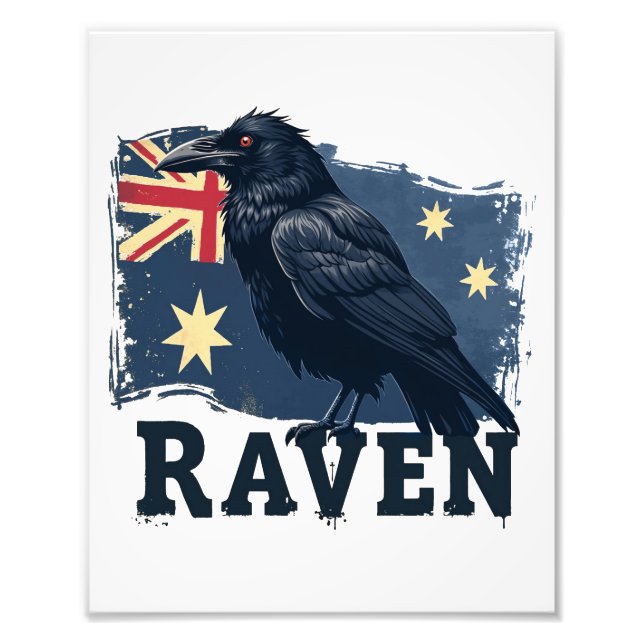 Australian Raven Corvus Coronoides Bird Photo Print (Front)