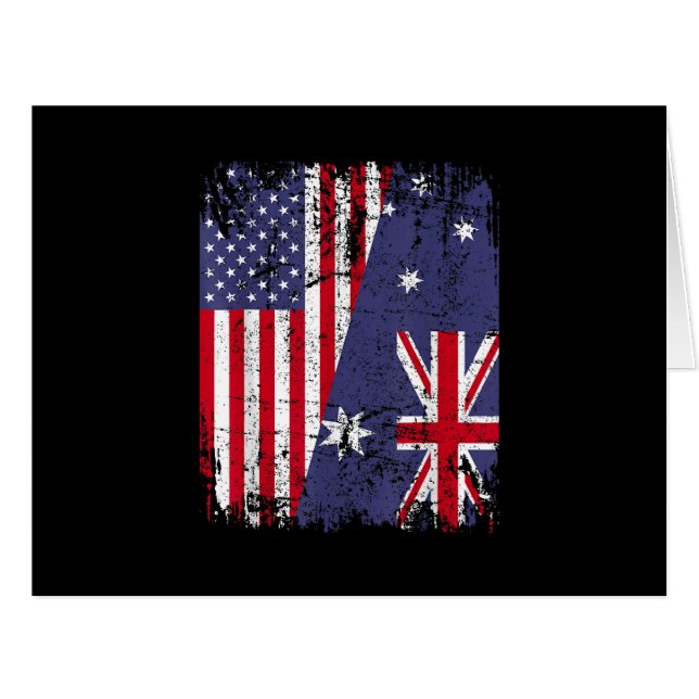 AUSTRALIAN ROOTS Half American Flag AUSTRALIE (Devant horizontal)