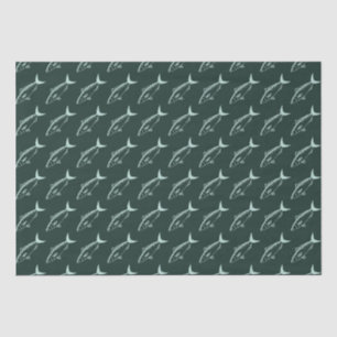 Australian Salmon Fish in Aqua on Racing Green Tissue Paper