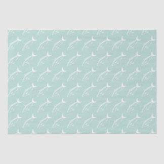 Australian Salmon Fish in White on Aqua Tissue Paper