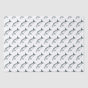 Australian Salmon in Racing Green and White Tissue Paper