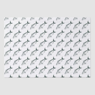 Australian Salmon in Racing Green and White Tissue Paper