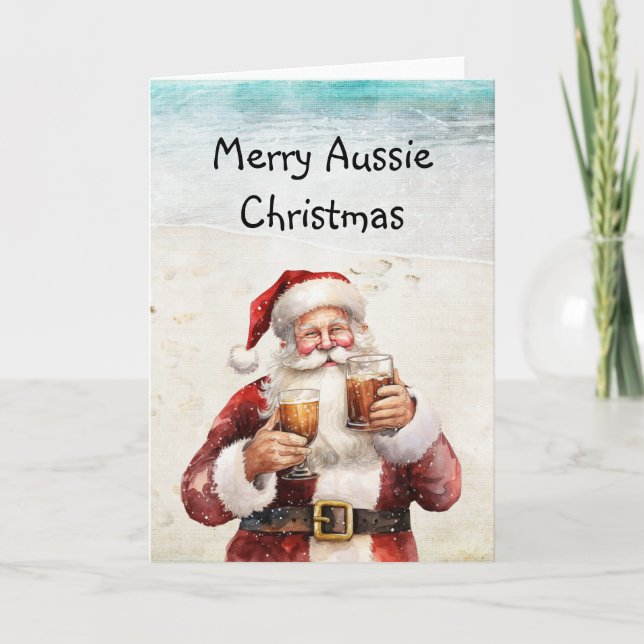Australian Santa Claus Christmas Card (Front)