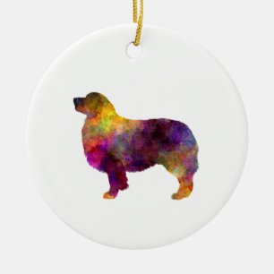 Australian Shepherd 01 in watercolor 2 Ceramic Ornament