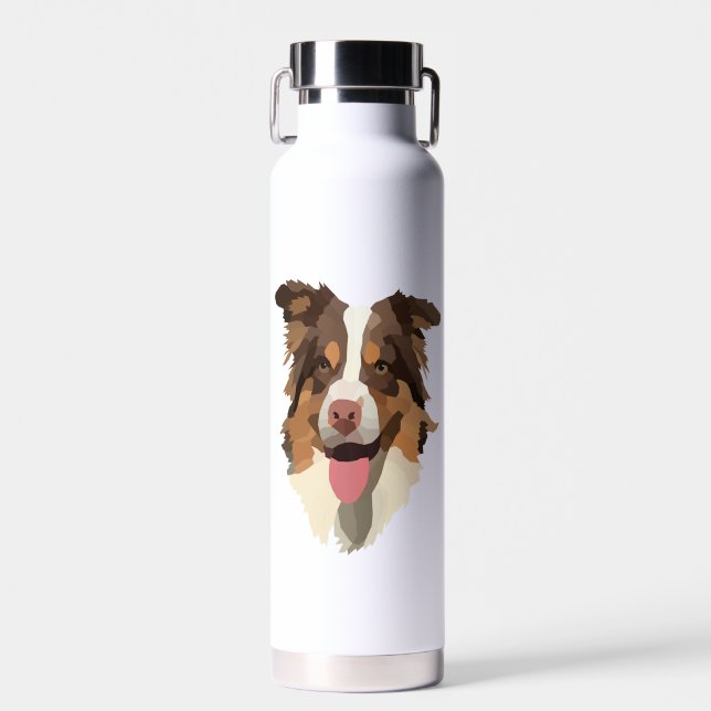 Australian shepherd 1 water bottle (Front)