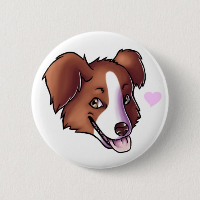 Australian Shepherd 2 Inch Round Button (Front)