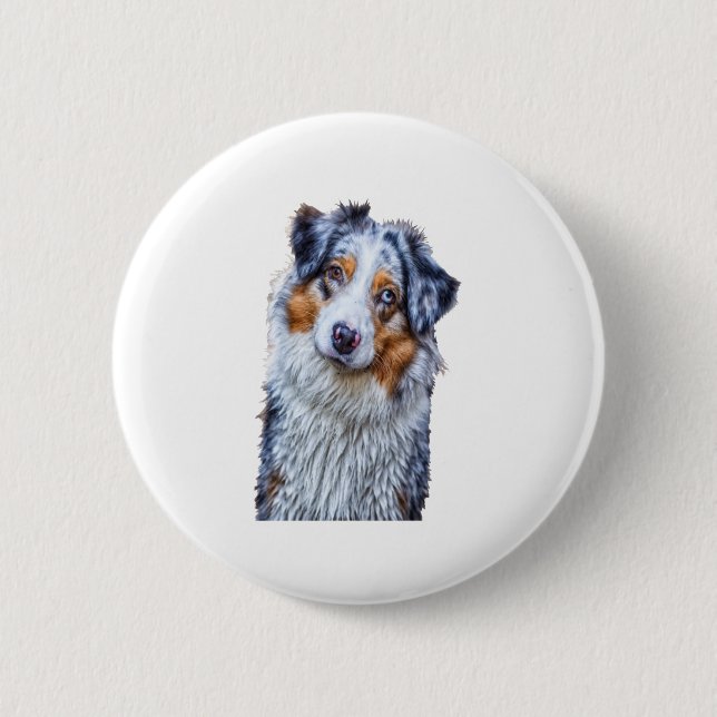 Australian Shepherd  2 Inch Round Button (Front)