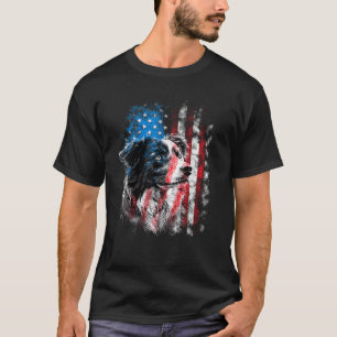 Australian Shepherd 4th of July Dog Lover Men Wome T-Shirt