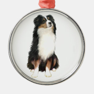AUSTRALIAN SHEPHERD (A) - Tri Colour Metal Ornament