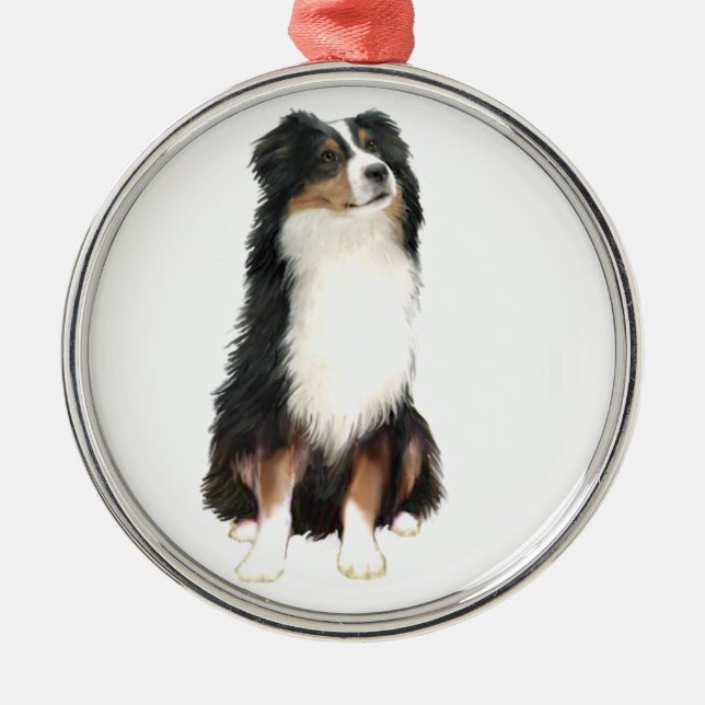 AUSTRALIAN SHEPHERD (A) - Tri Colour Metal Ornament (Front)