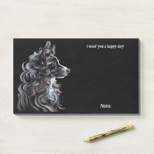Australian Shepherd Abstract Art Dog Name  Post-it Notes