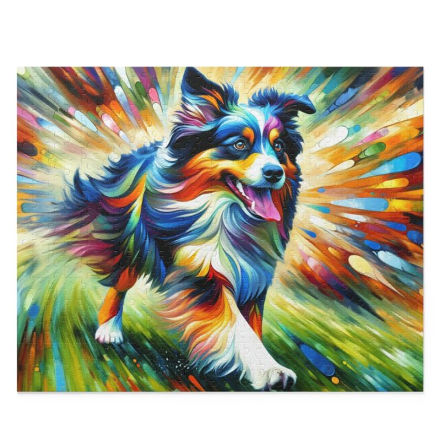 Australian Shepherd: Acrylic Blue Merle Aussie Jigsaw Puzzle (Australian Shepherd: Acrylic Style Blue Merle Aussie Art)