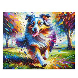 Australian Shepherd: Acrylic Blue Merle Aussie Jigsaw Puzzle