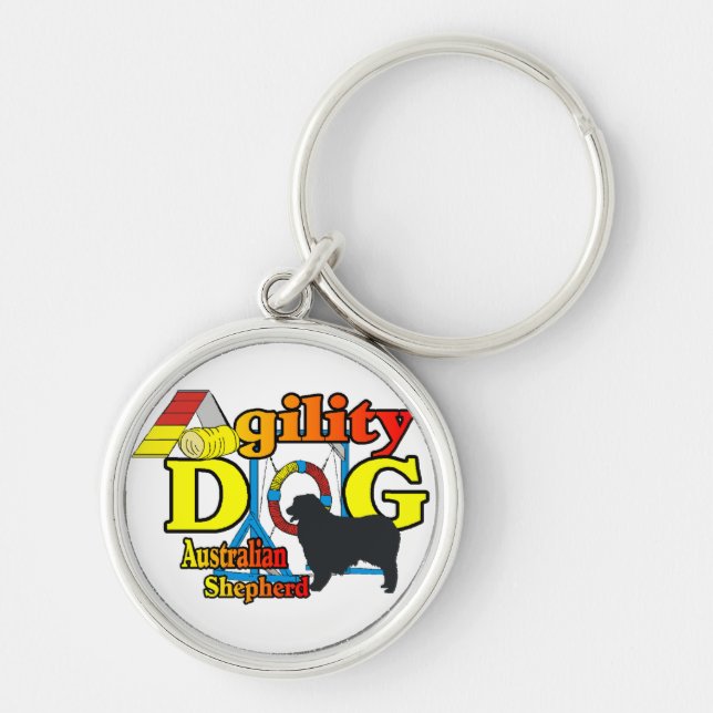 Australian Shepherd Agility Keychain (Front)