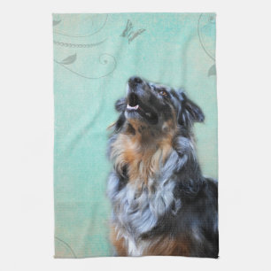 Australian Shepherd Artistic Photo Kitchen Towel