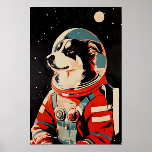 Australian Shepherd Astronaut Poster, Australian Poster