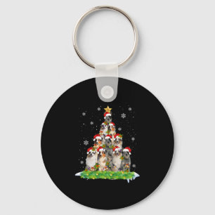 Australian Shepherd Aussie Christmas Ornament Tree Keychain