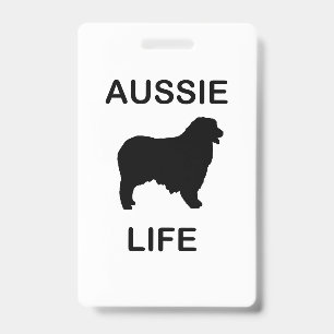 australian shepherd aussie life badge