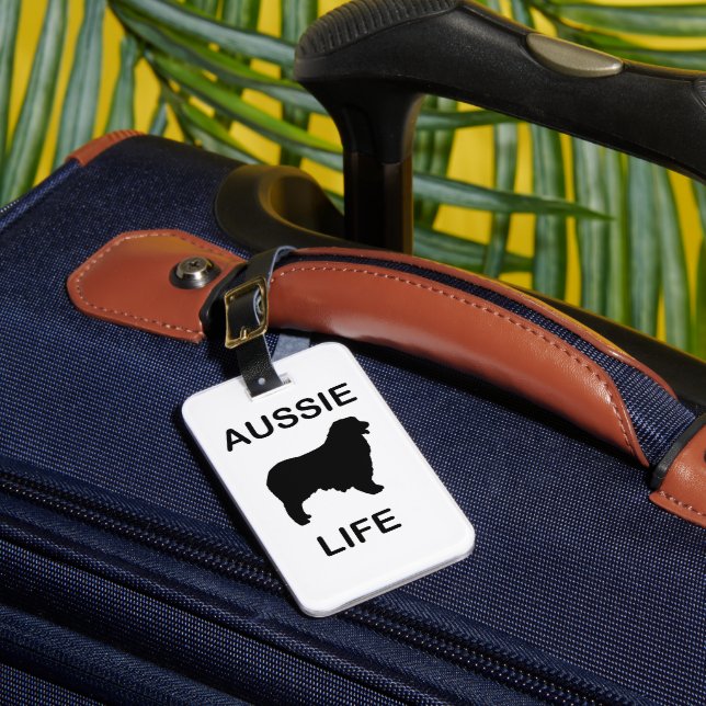 australian shepherd aussie life luggage tag (Front Insitu 1)