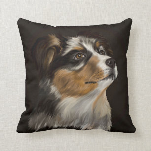 Australian Shepherd - Aussie Puppy Throw Pillow