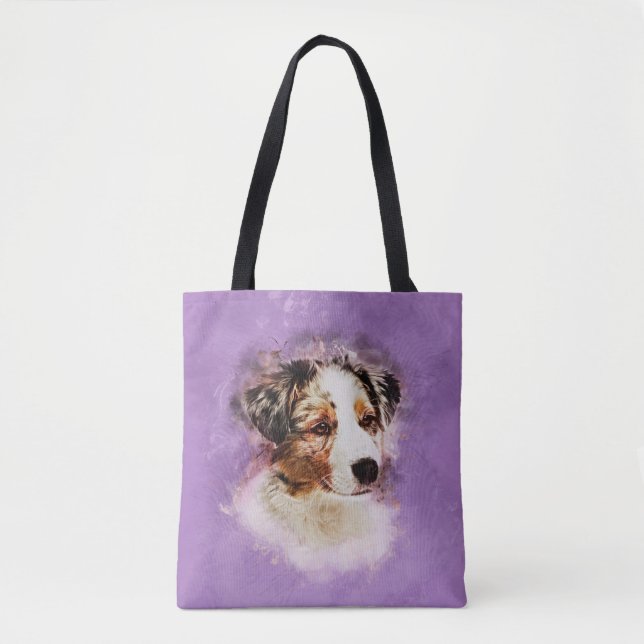 Australian Shepherd - Aussie Puppy Tote Bag (Front)