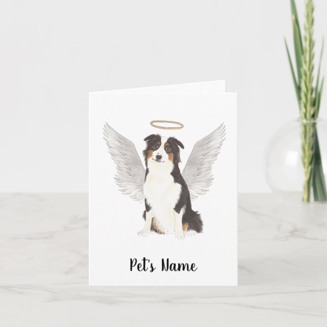 Australian Shepherd Aussie Sympathy Memorial Card (Front)
