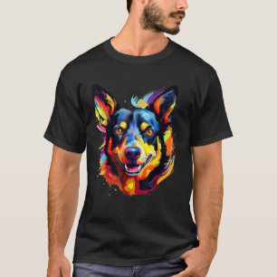 Australian Shepherd Australian Kelpie Portrait  T-Shirt