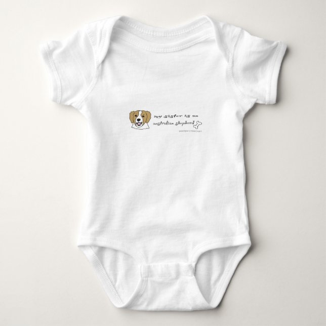 australian shepherd baby bodysuit (Front)