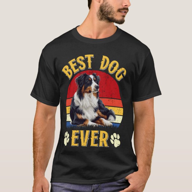 Australian Shepherd BEST DOG EVER Funny Aussie Vin T-Shirt (Front)