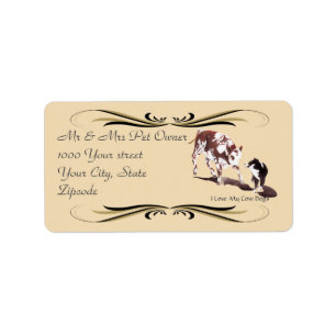 Australian Shepherd Black Cowdog Address Label