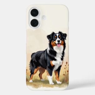 Australian Shepherd Black Tricolor Aussie Dog iPhone 16 Case