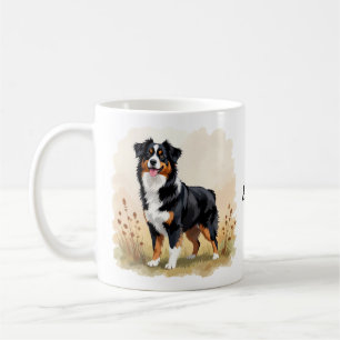 Australian Shepherd Black Tricolor Aussie Dog Coffee Mug