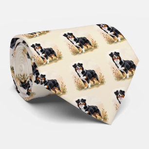 Australian Shepherd Black Tricolor Aussie Dog Tie