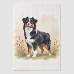 Australian Shepherd Black Tricolor Aussie Dog Tissue Paper