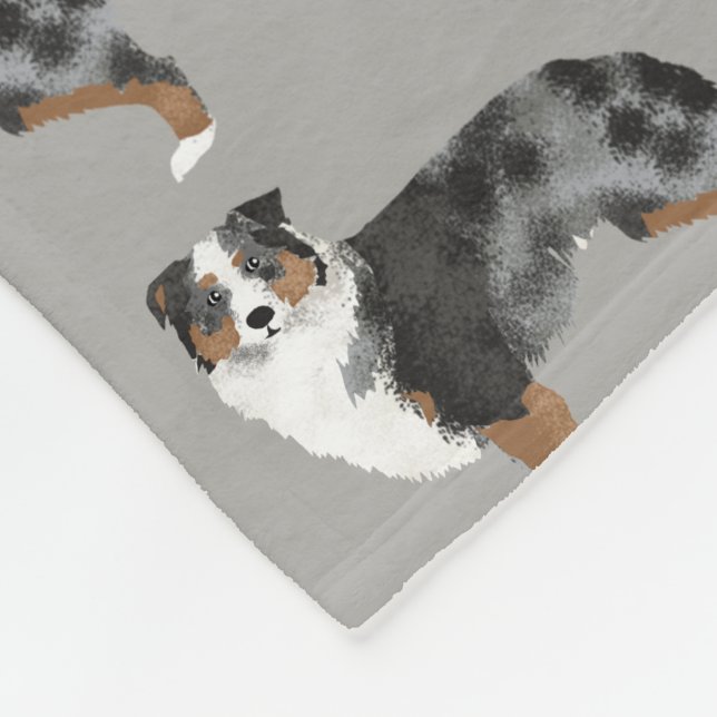 Australian Shepherd Blue Merle Blanket (Corner)